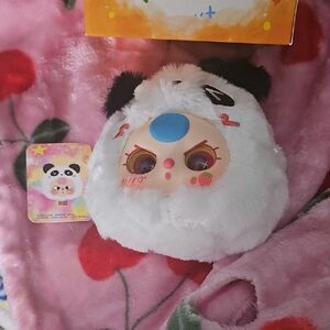 Baby 3 Head Plush Panda Toy - White and Black